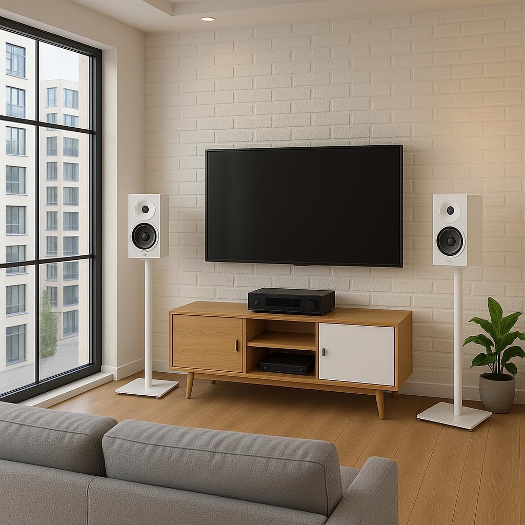 SONOROUS - Coppia Supporti Altoparlante 60cm, Bianco - immagine 2