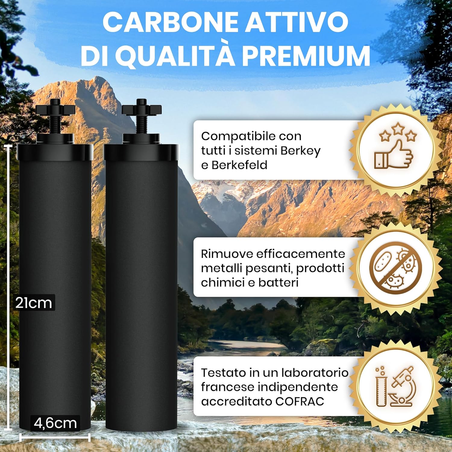 Due Elementi Filtranti per Acqua per Filtro Berkey - immagine 3