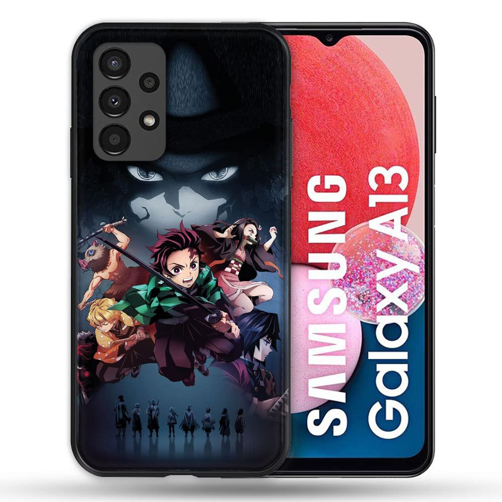 Cokitec Cover per Samsung Galaxy A13 / A04S Manga Demon Slayer Nero Multicolore