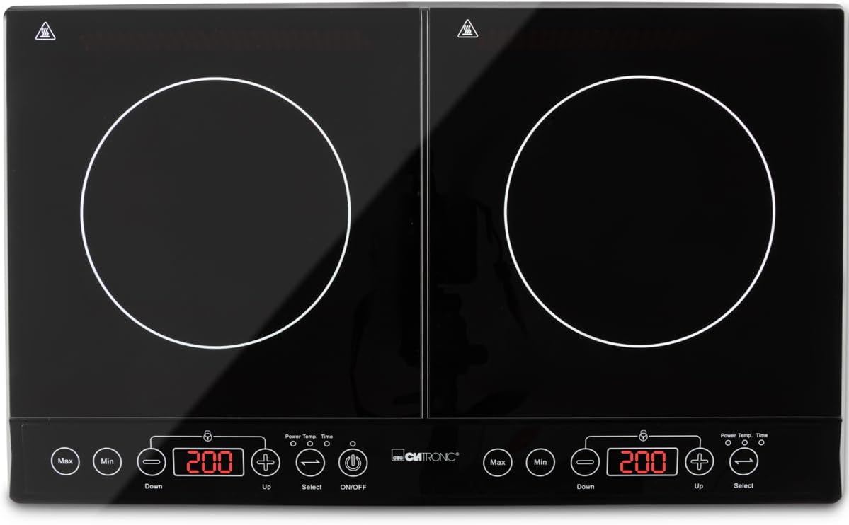 Clatronic DKI 3609 - Piastra Induzione Doppia 3500W, Nera