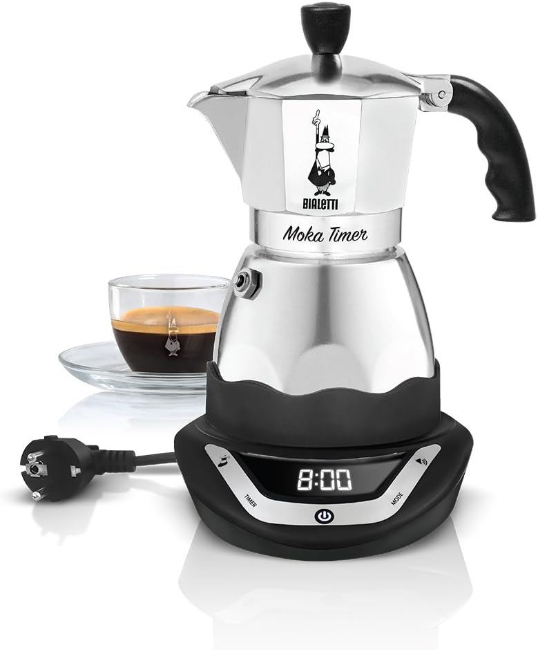 Bialetti Moka Timer - Caffettiera Elettrica 3 Tazze, Nero - immagine 1