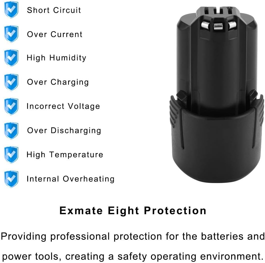 Exmate 2 Batterie di Ricambio 10,8V 3000mAh Li-Ion - immagine 5