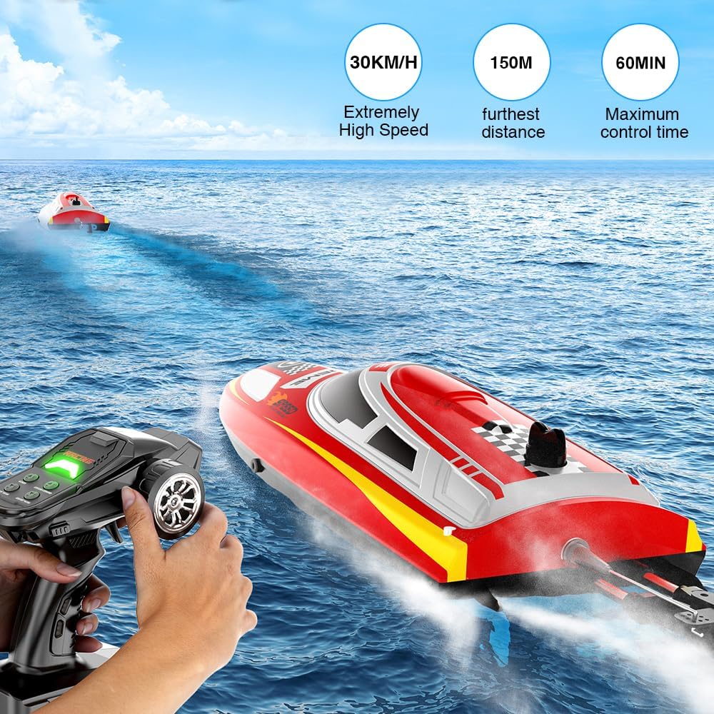 OBEST Barca RC con Luce LED 30 km/h - immagine 3