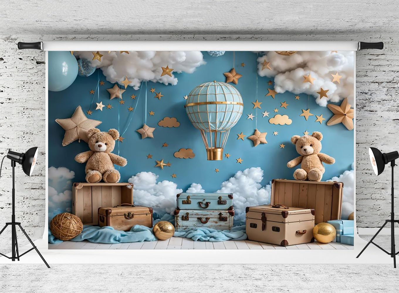 Kate Sfondo Fotografico 3x2m - Mongolfiera Cielo Blu