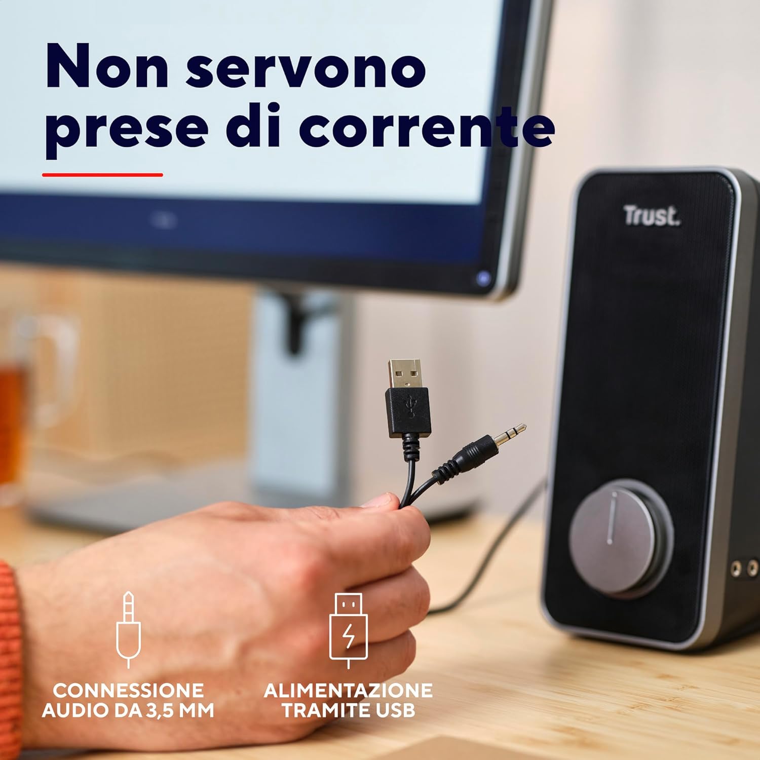 Trust arys standard - Casse PC 2.0 Stereo, Nero - immagine 4