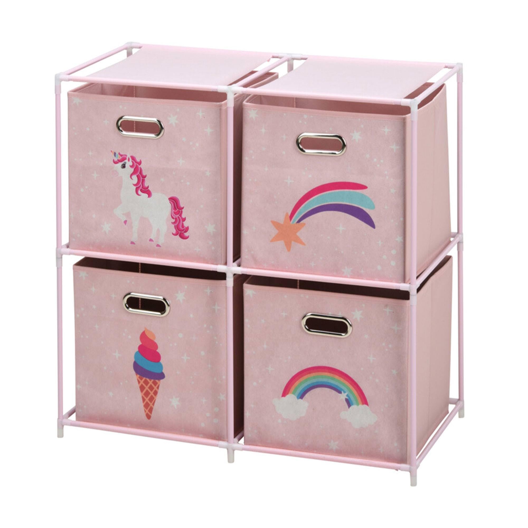 Well Home - Cassettiera Bambini 4 Scomparti, Rosa