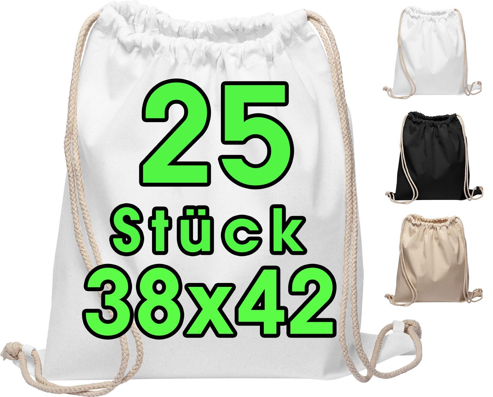 Borsa da Palestra in Cotone 25 Pezzi 38x42cm