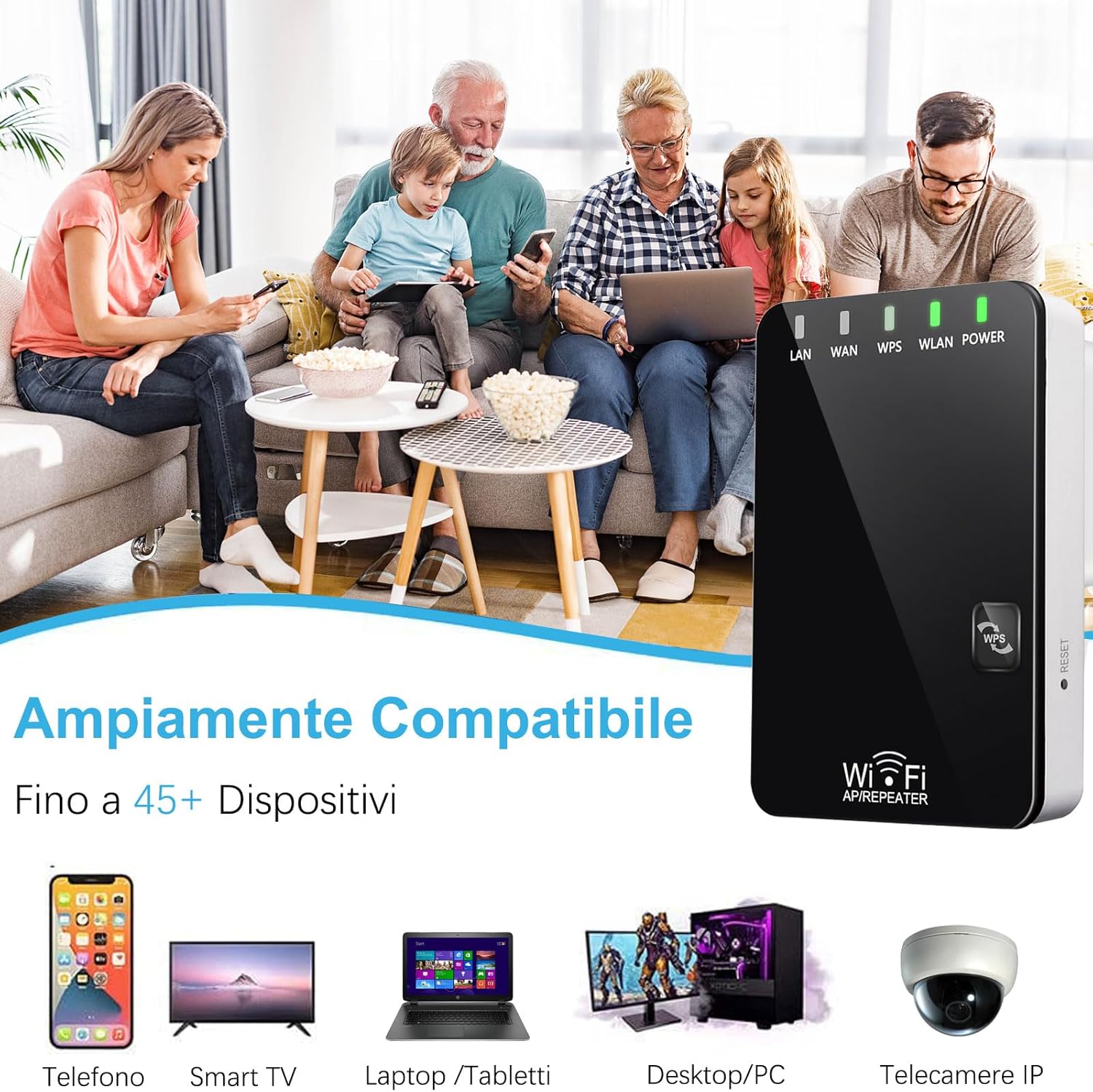Ripetitore WiFi Wireless 300Mbps, Mini Compatto - immagine 6