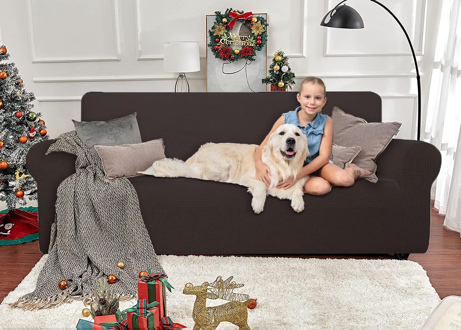 Ystyle Copridivano 4 Posti Elasticizzato, Caffè - immagine 2