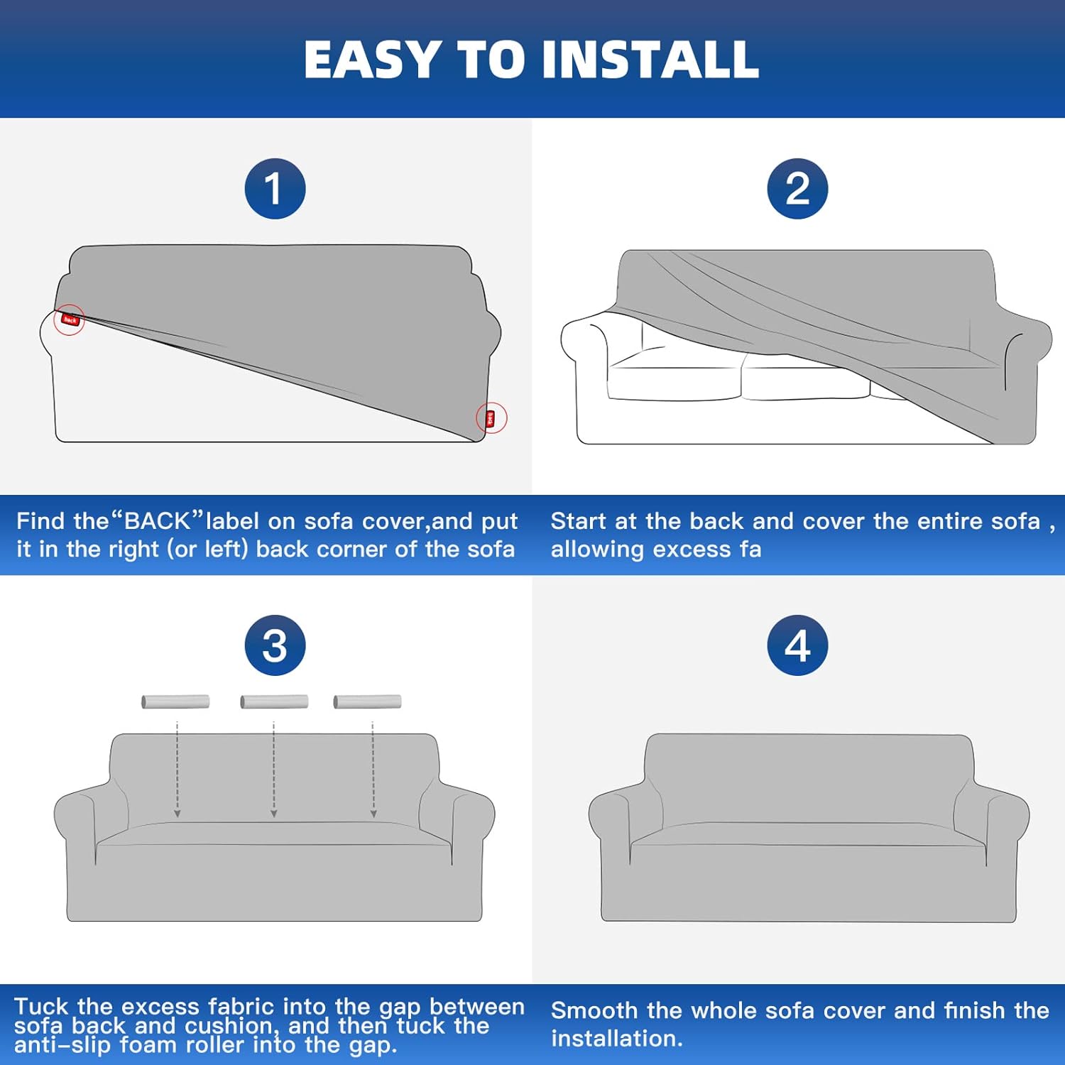 Ystyle Copridivano 4 Posti Elasticizzato, Caffè - immagine 8