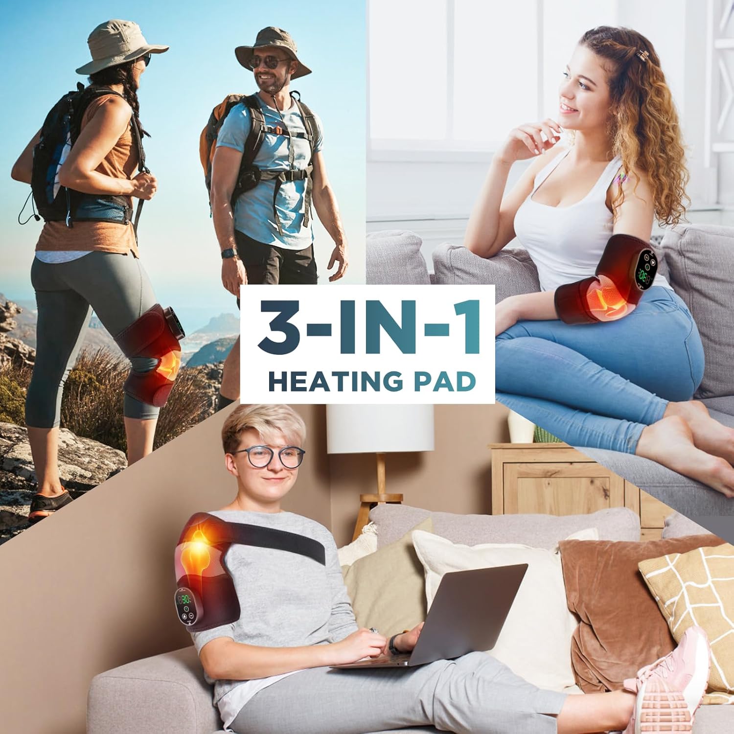 Ginocchiera Riscaldata Cordless per Ginocchia, Spalle, Gomiti - immagine 3