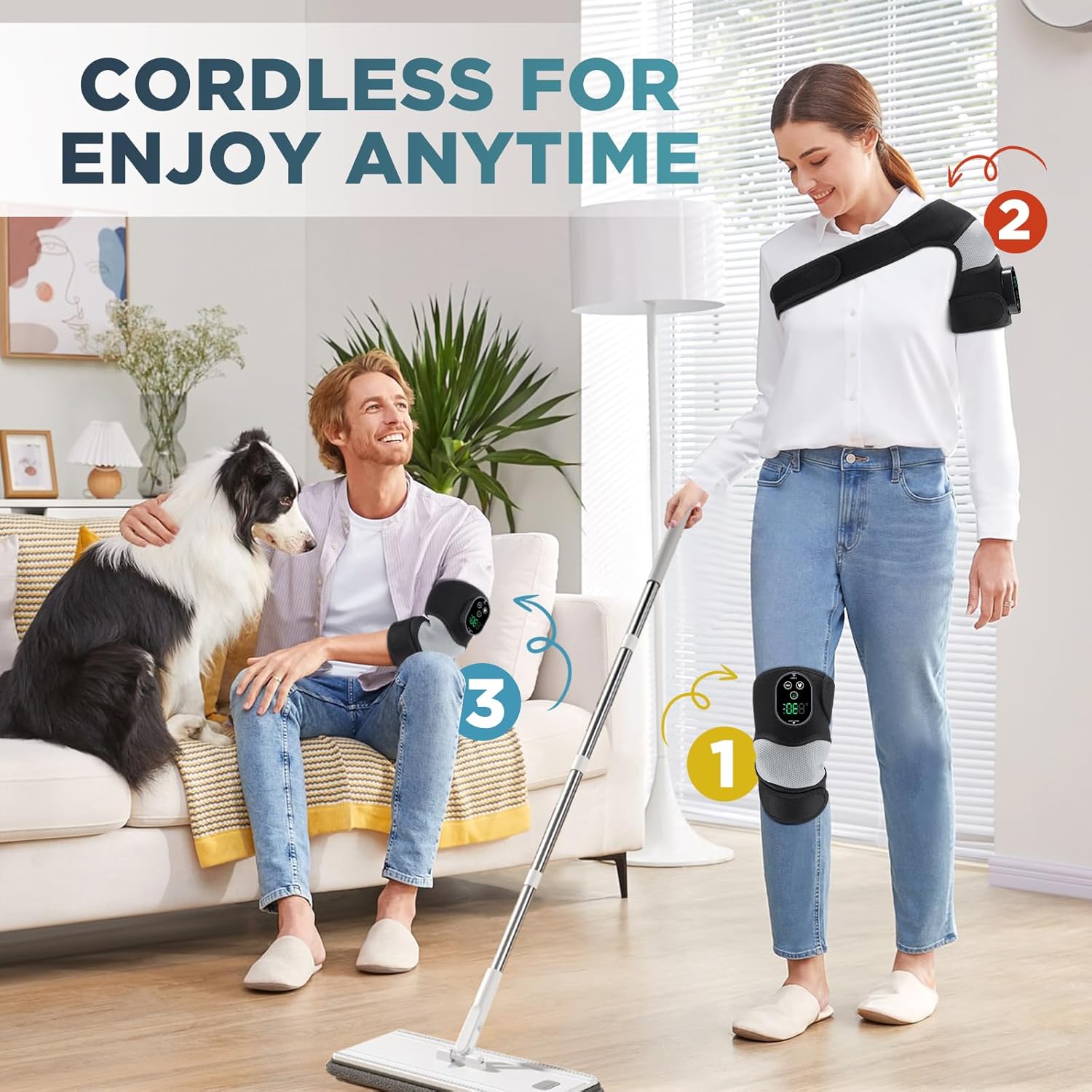 Ginocchiera Riscaldata Cordless per Ginocchia, Spalle, Gomiti - immagine 4