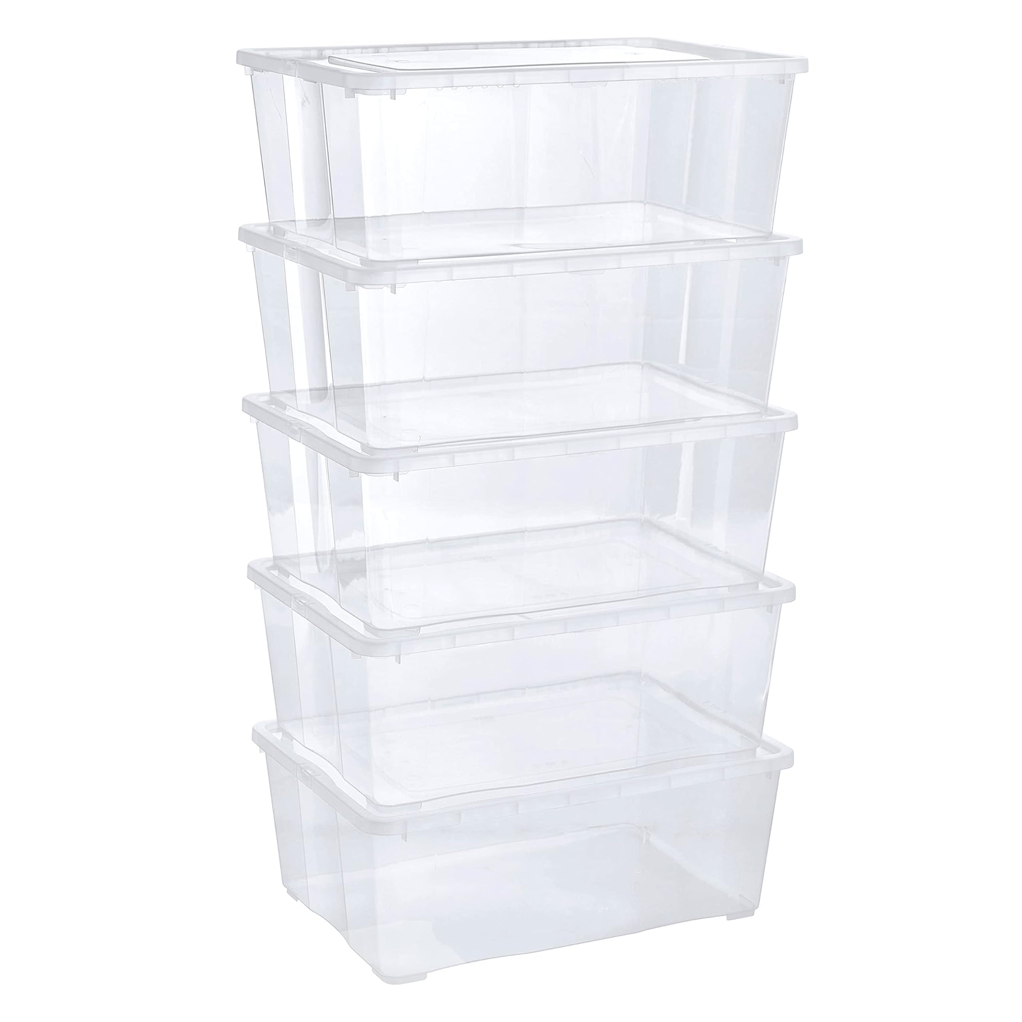 Grizzly 5 x Contenitori Portaoggetti Impilabili Trasparenti 10L