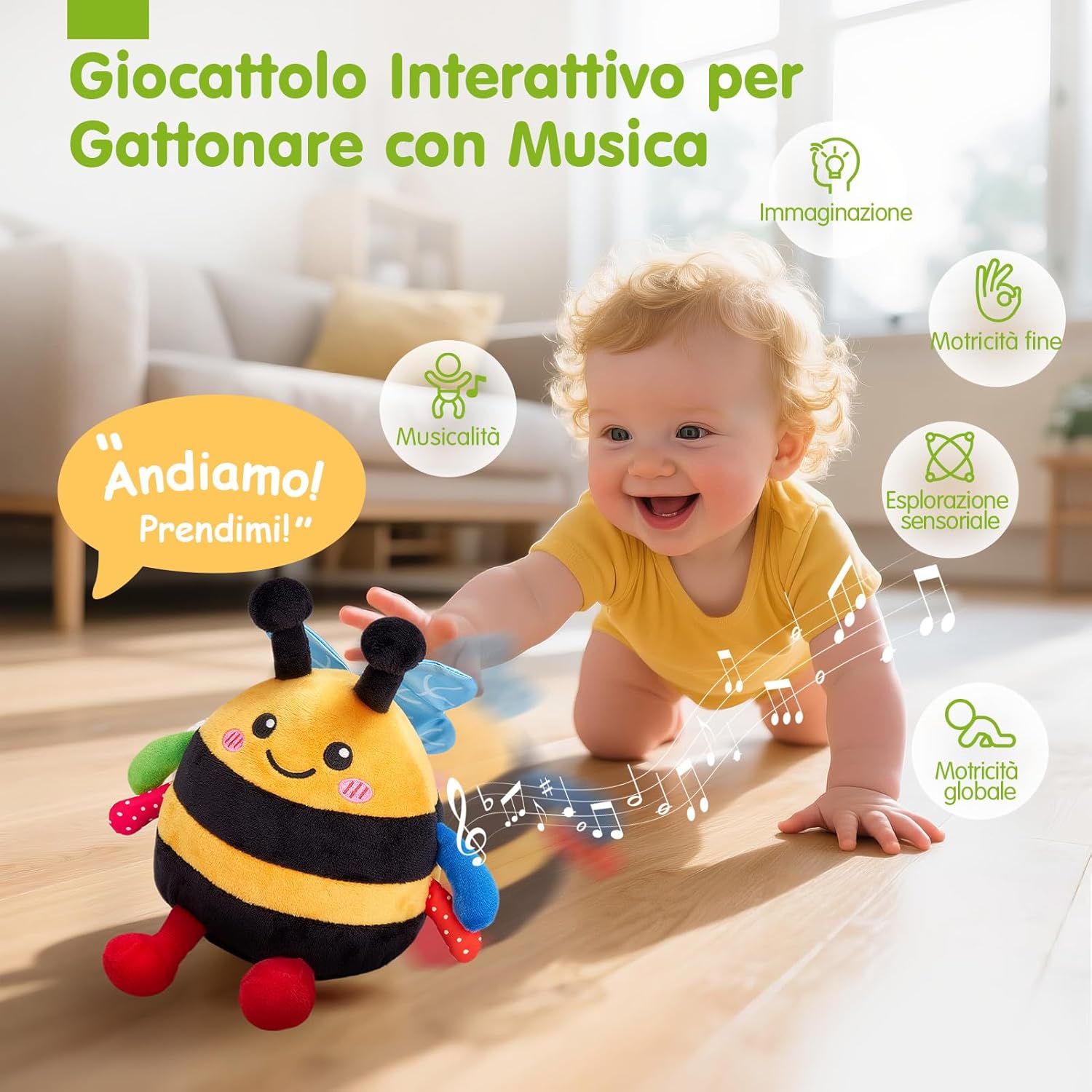 hahaland Peluche Musicale Interattivo per Gattonare - immagine 3