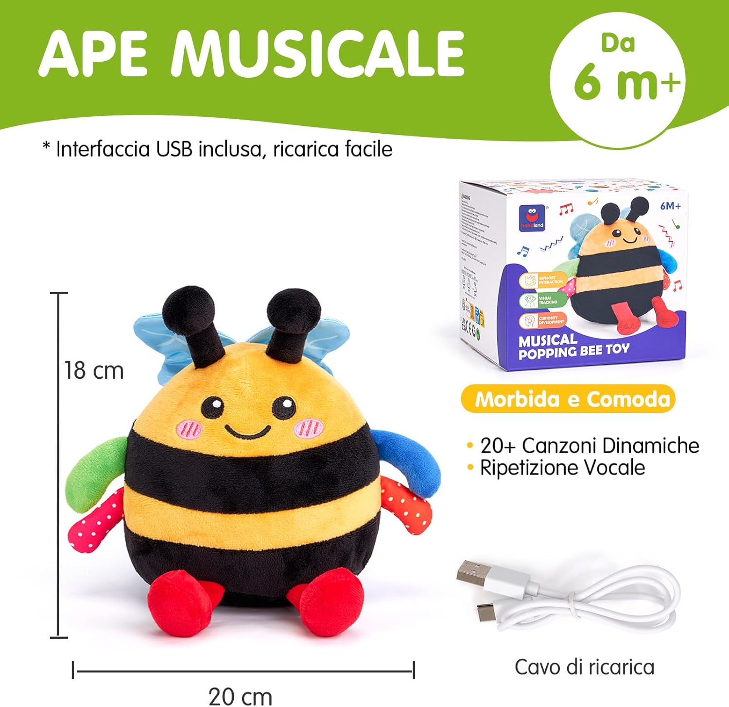 hahaland Peluche Musicale Interattivo per Gattonare - immagine 8