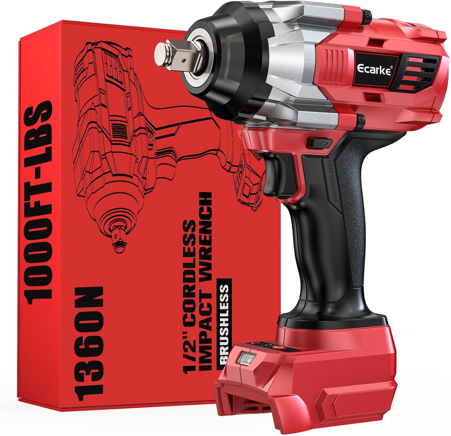 Ecarke Avvitatore a Impulsi 1400Nm 1/2" Brushless