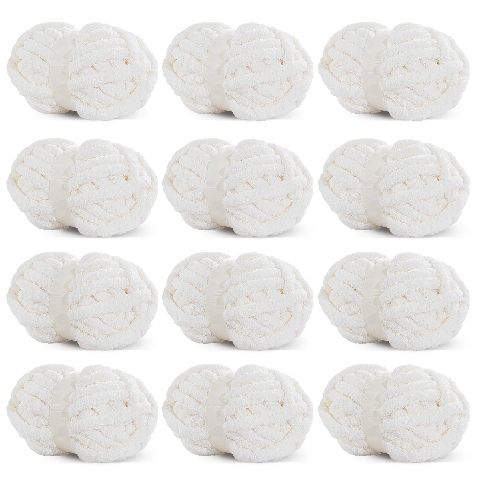 Hombys Filato di Ciniglia Grossa Bianca per Uncinetto