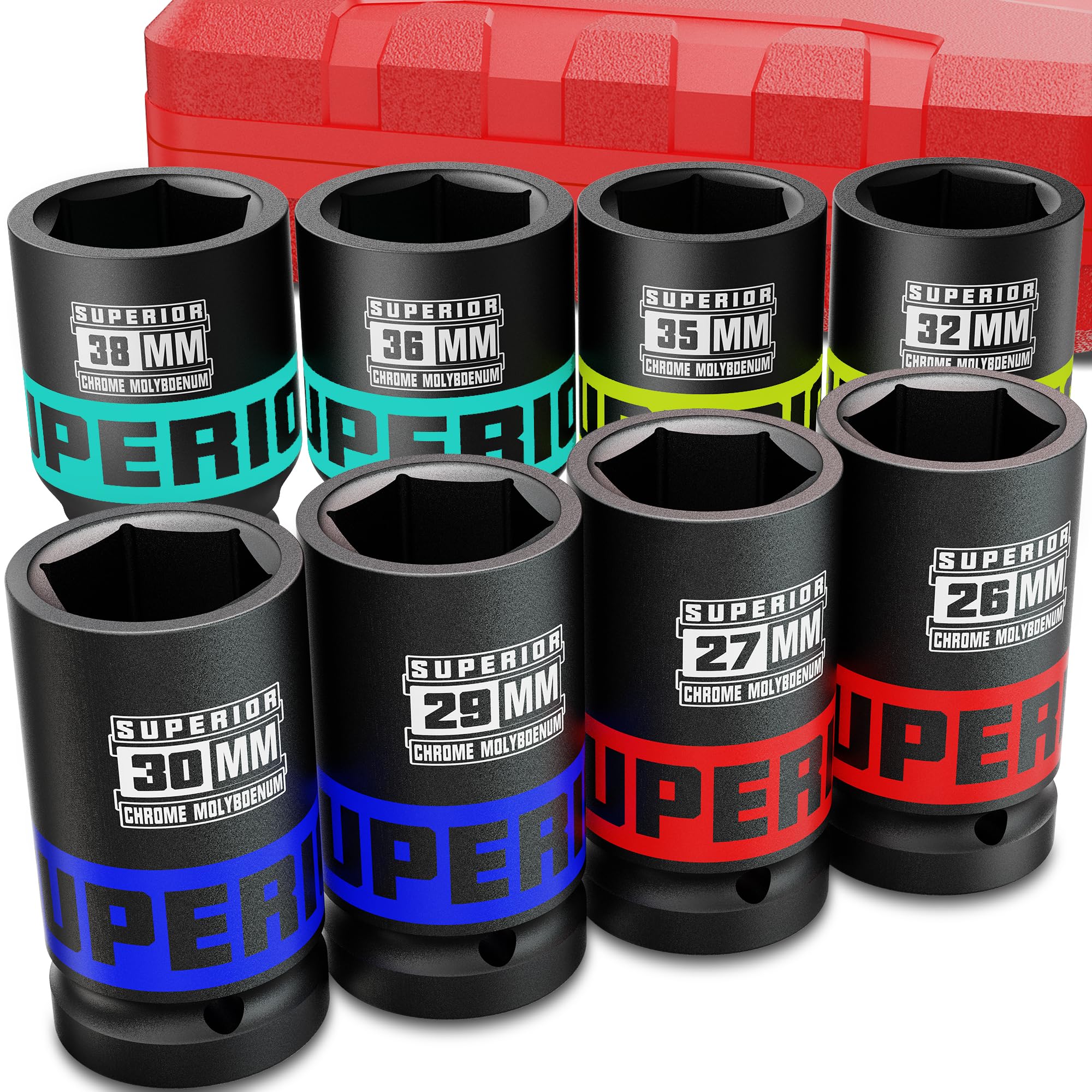 Kirxst Set Bussole a Impatto 3/4", 8 Pezzi