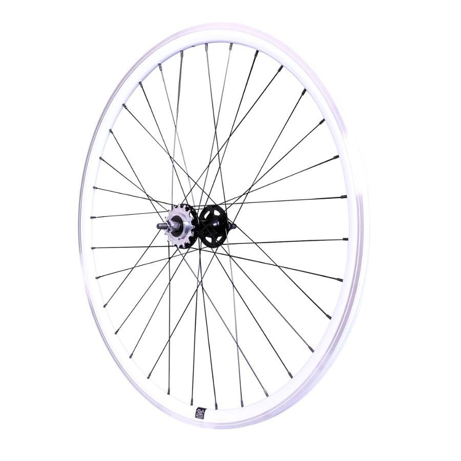 Cyclingcolors Ruota Posteriore Bici Fixie 700 16T, Bianco