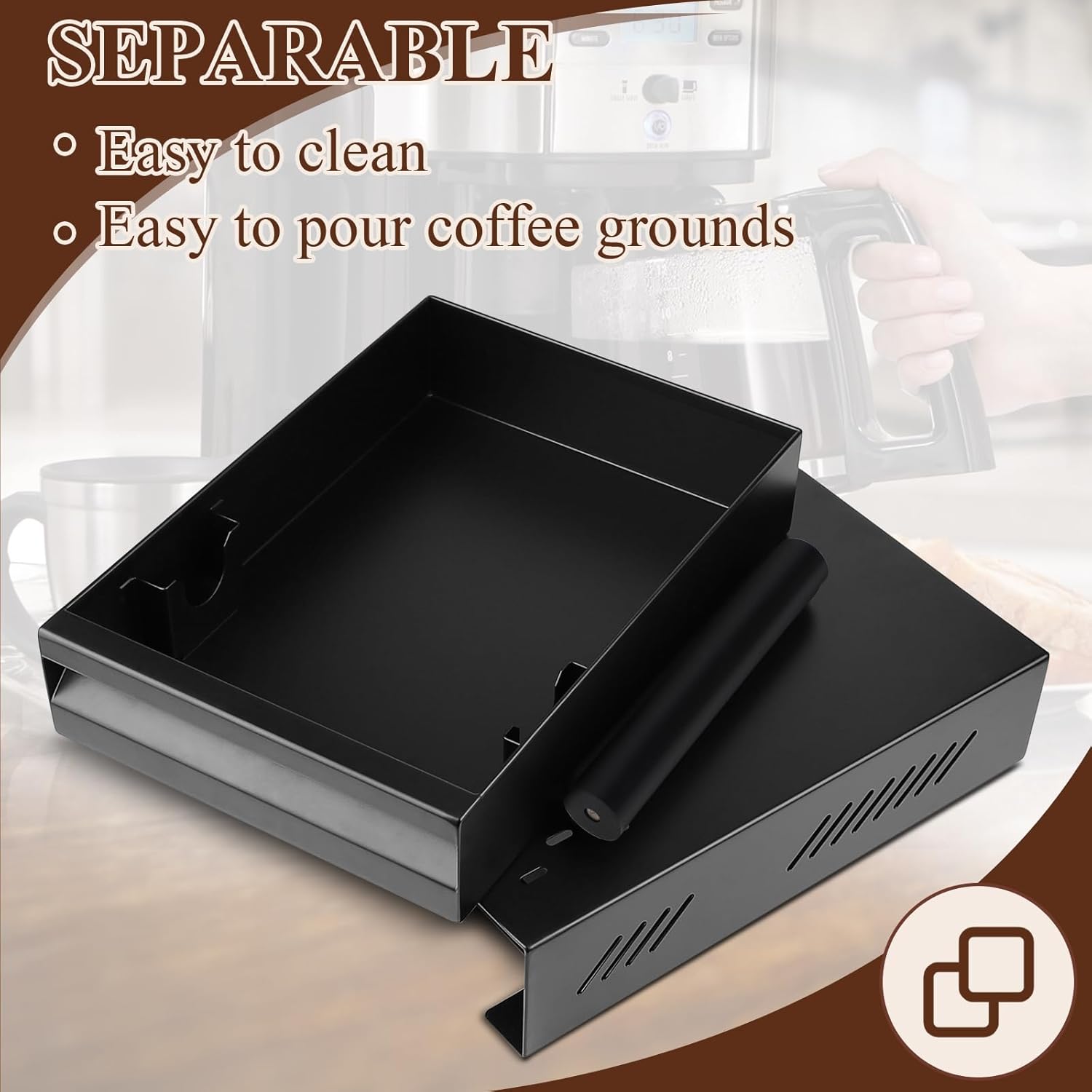 EFUTURETIME Knock Box Espresso Caffè in Acciaio Inox - immagine 3