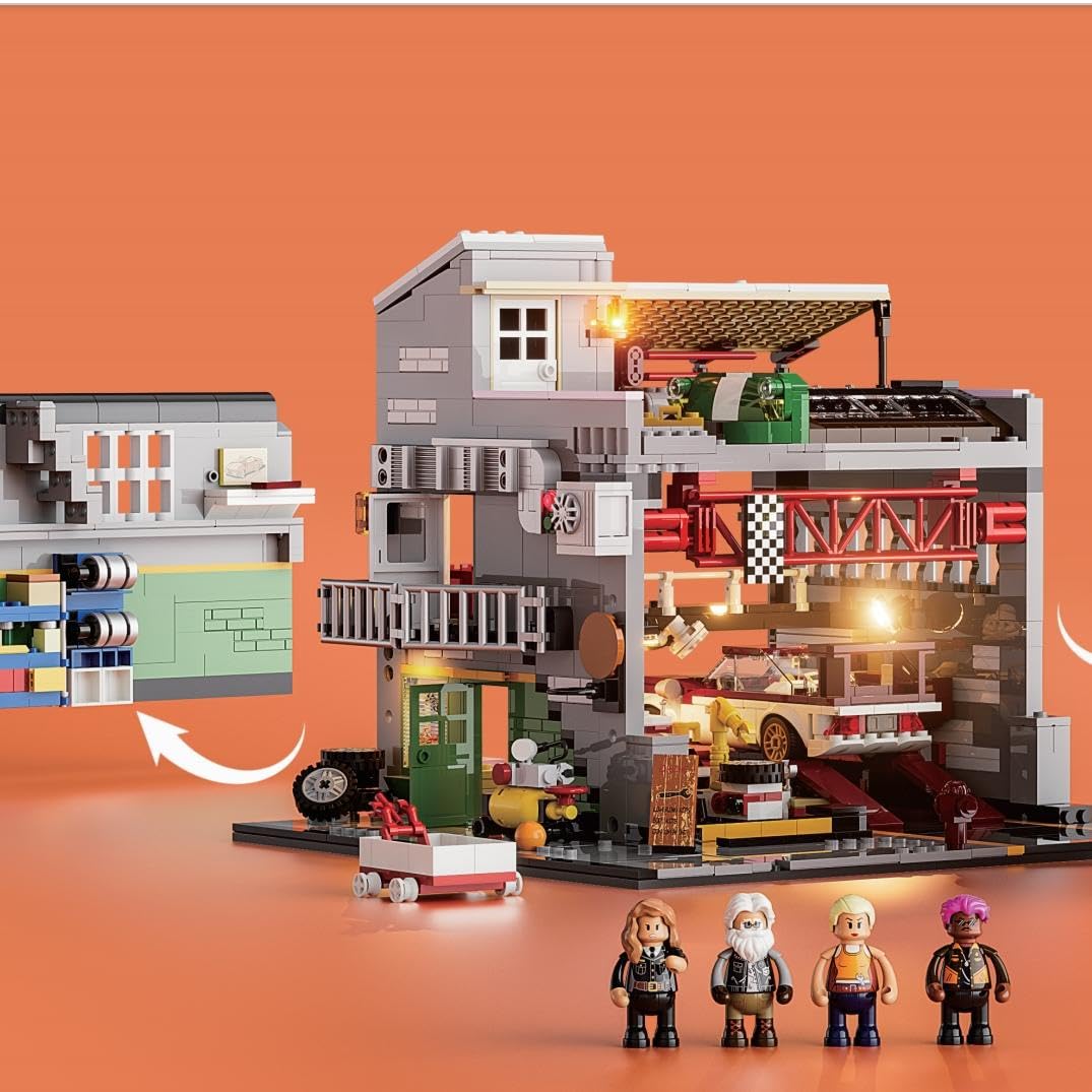 LUMIBRICKS Roadenfusion Street MOD Garage Kit con Luce