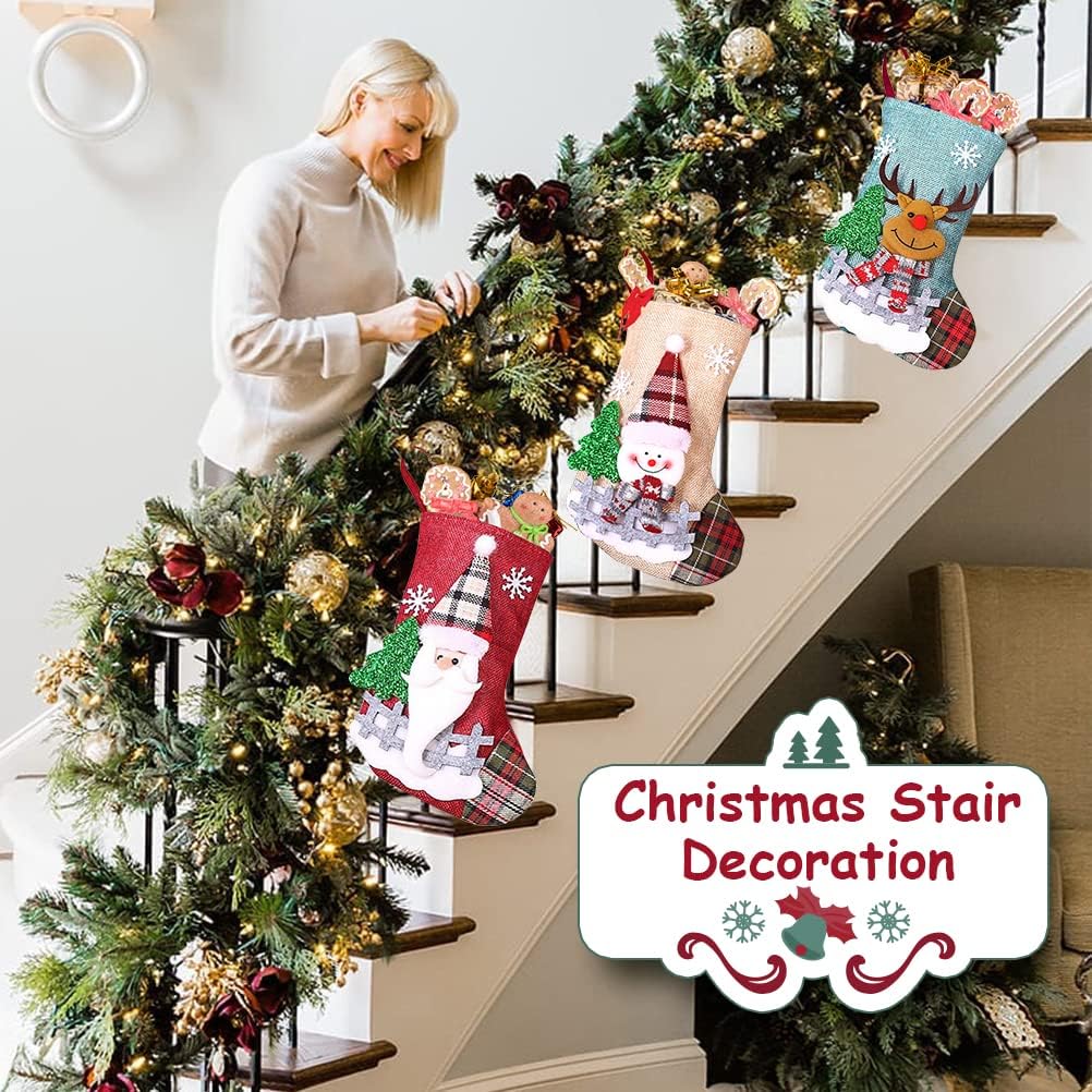 Calze Natalizie da Appendere - Set di 3 - immagine 4