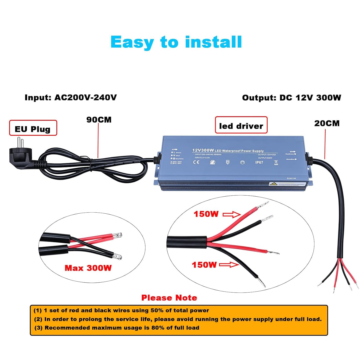 Topai Trasformatore LED 12V 300W IP67 - immagine 4