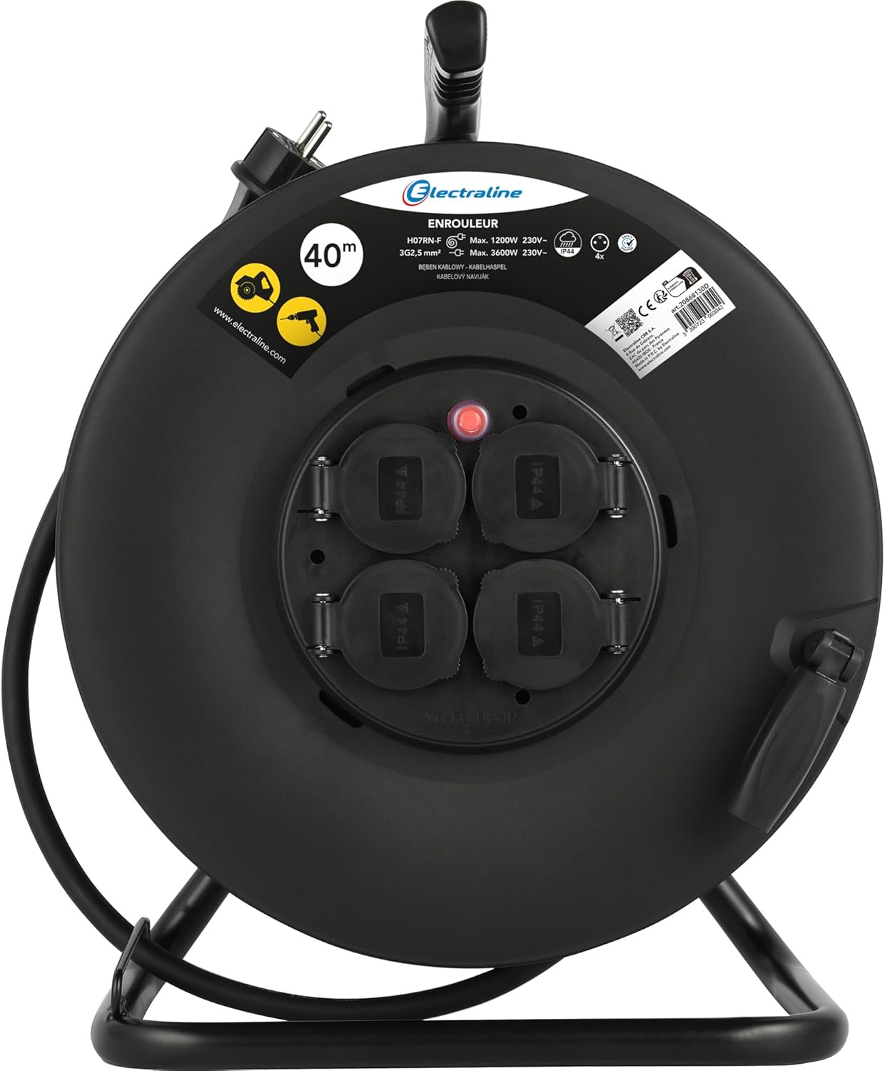 Electraline Prolunga Elettrica IP44 con Avvolgitore 40m - immagine 2