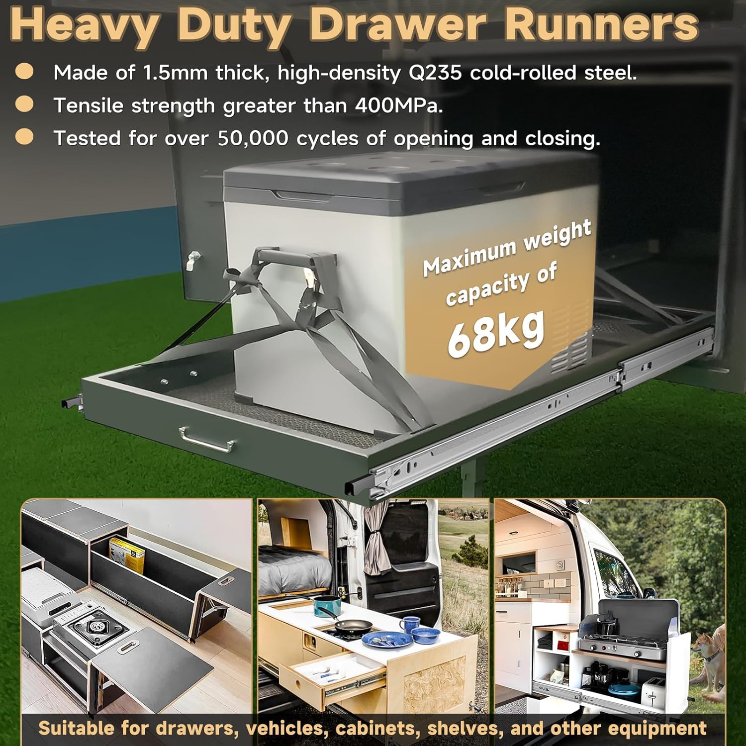 Aolisheng Guide per Cassetti Carichi Pesanti 450mm - immagine 4