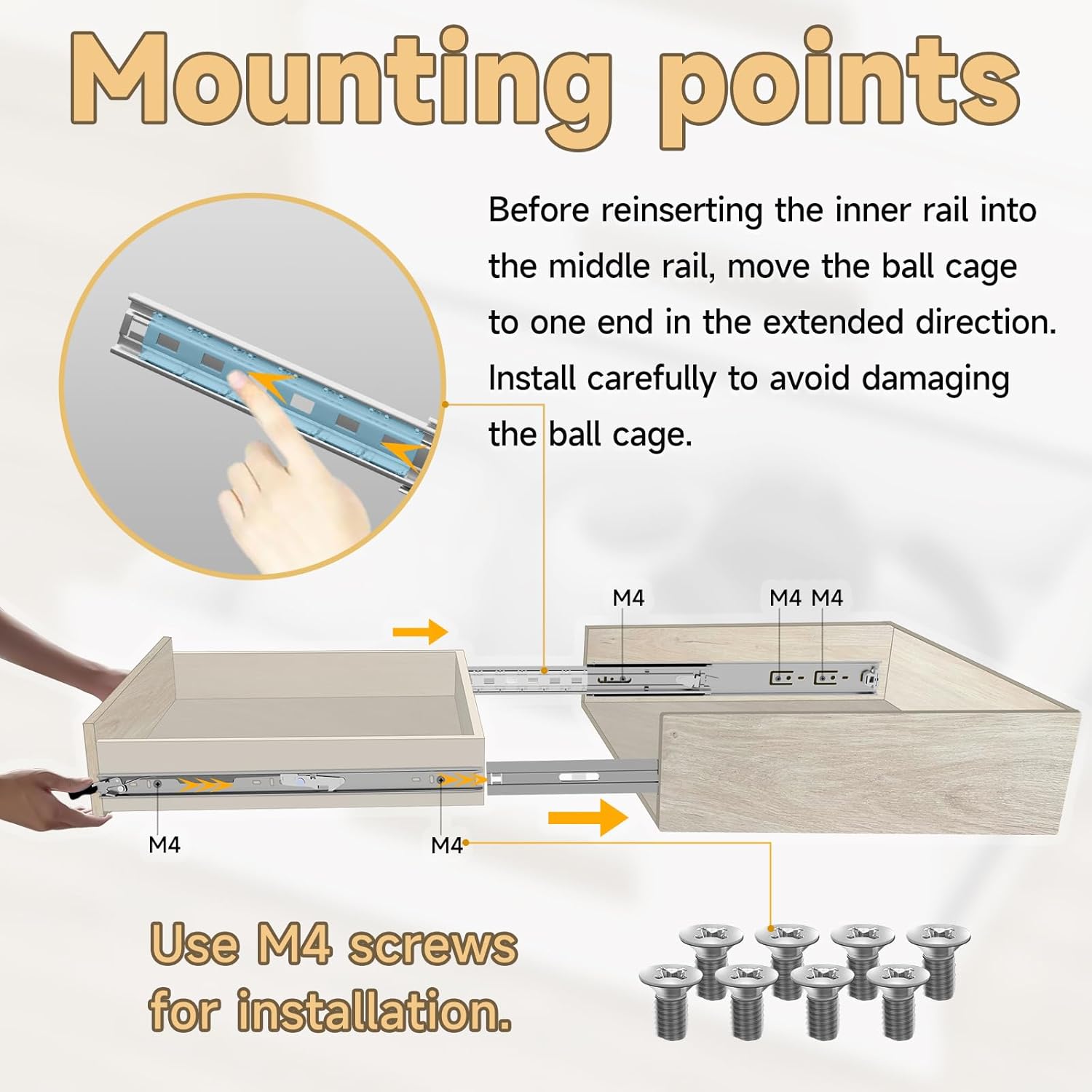 Aolisheng Guide per Cassetti Carichi Pesanti 450mm - immagine 6