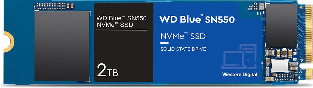 WD Blue SN550 2TB M.2 PCIe NVME SSD, con velocità di lettura fino a 2,600MB/s