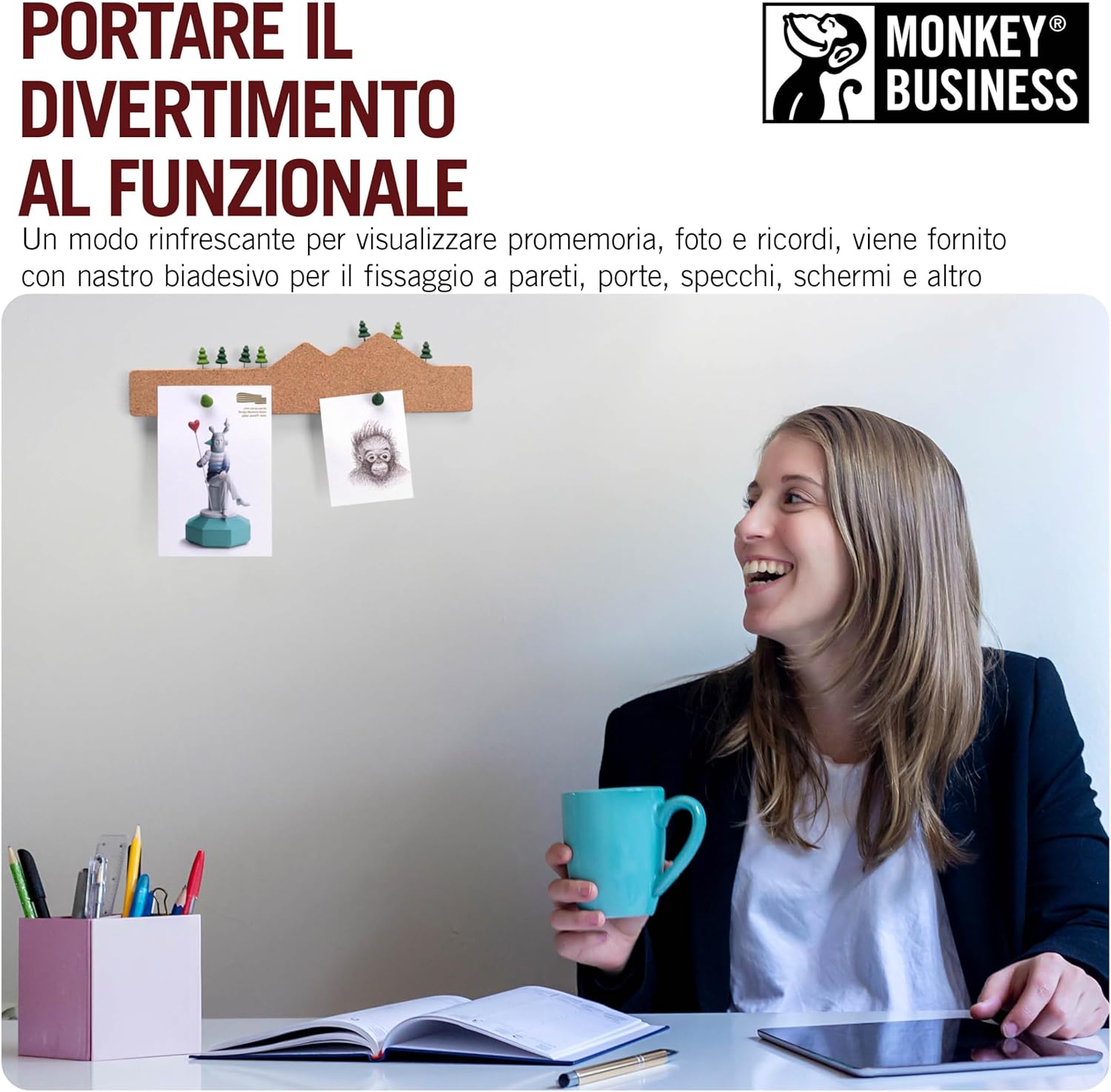 Monkey Business Memo Mountain - Striscia di Sughero - immagine 4