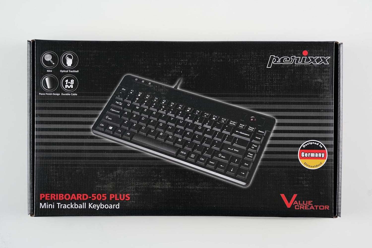 Perixx PERIBOARD-505H PLUS - Tastiera Mini USB, Nera - immagine 2