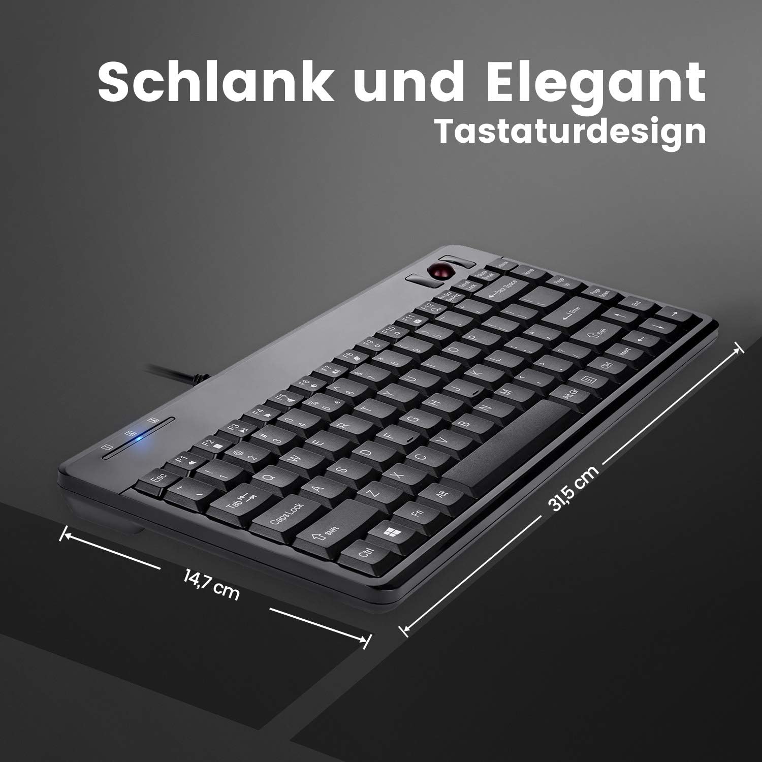 Perixx PERIBOARD-505H PLUS - Tastiera Mini USB, Nera - immagine 7