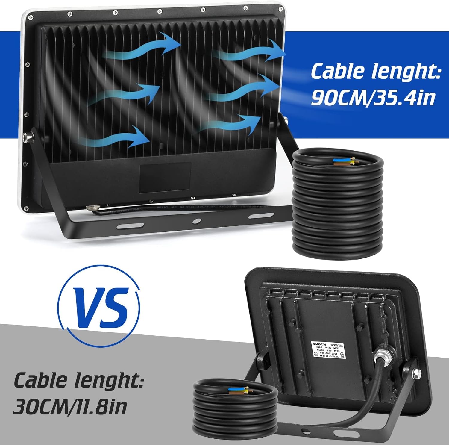 Faro Faretto LED da Esterno 200W 10000LM (2 Pezzi) - immagine 3