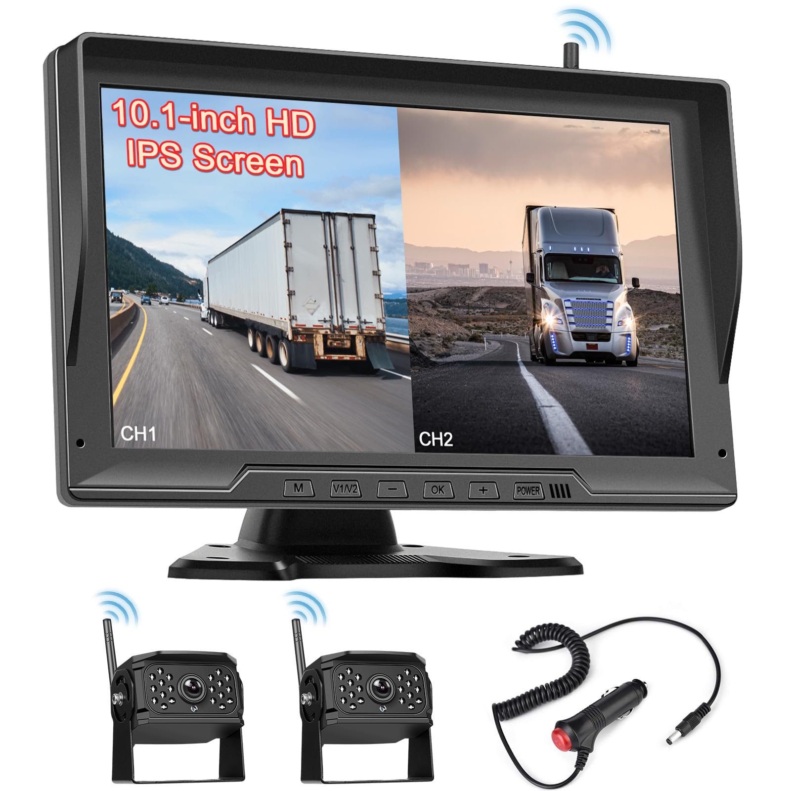 Hikity Kit Telecamera Retromarcia Wireless con Monitor HD 10"