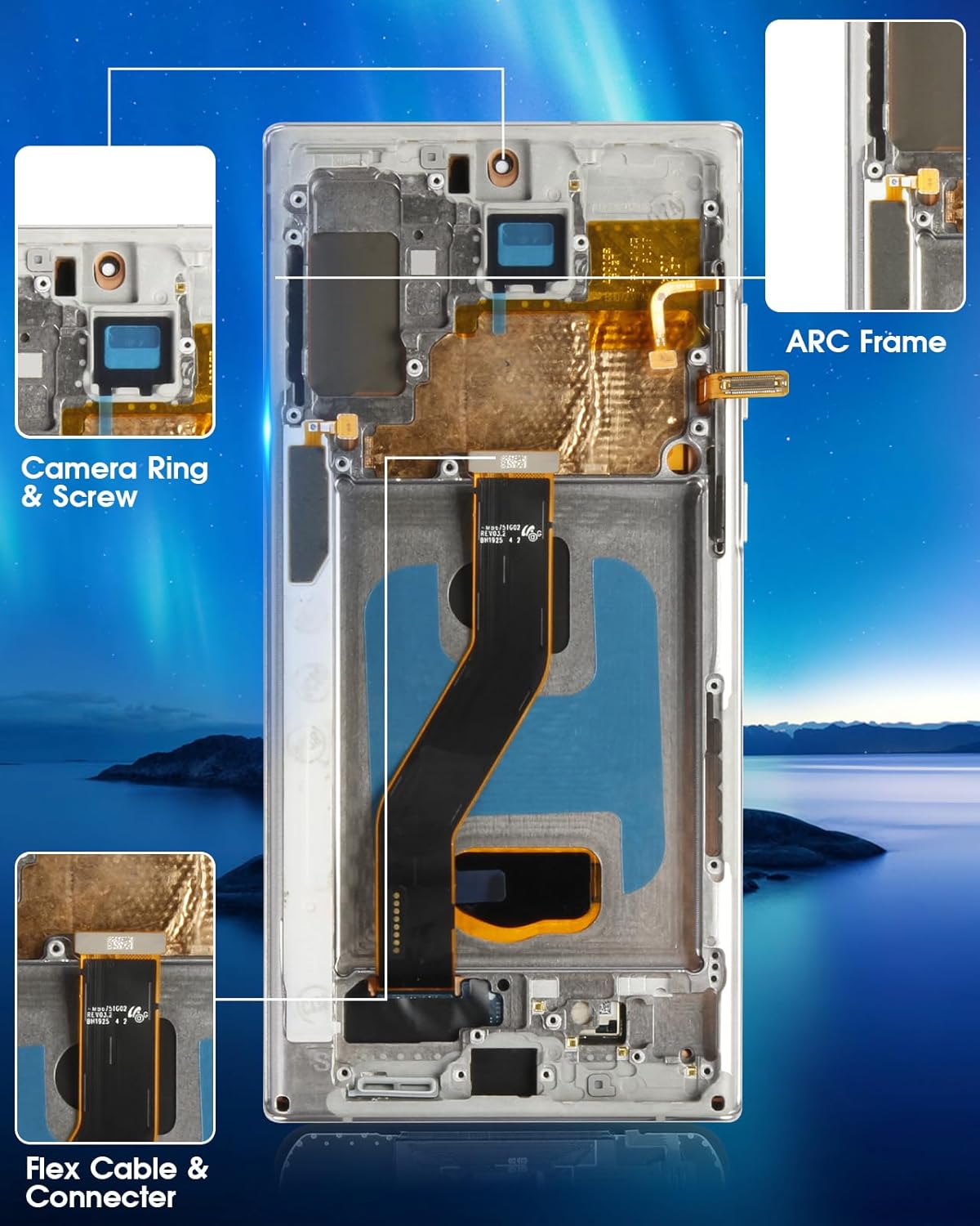 OLED Schermo per Samsung Galaxy Note 10+ Plus 5G, Argento - immagine 7
