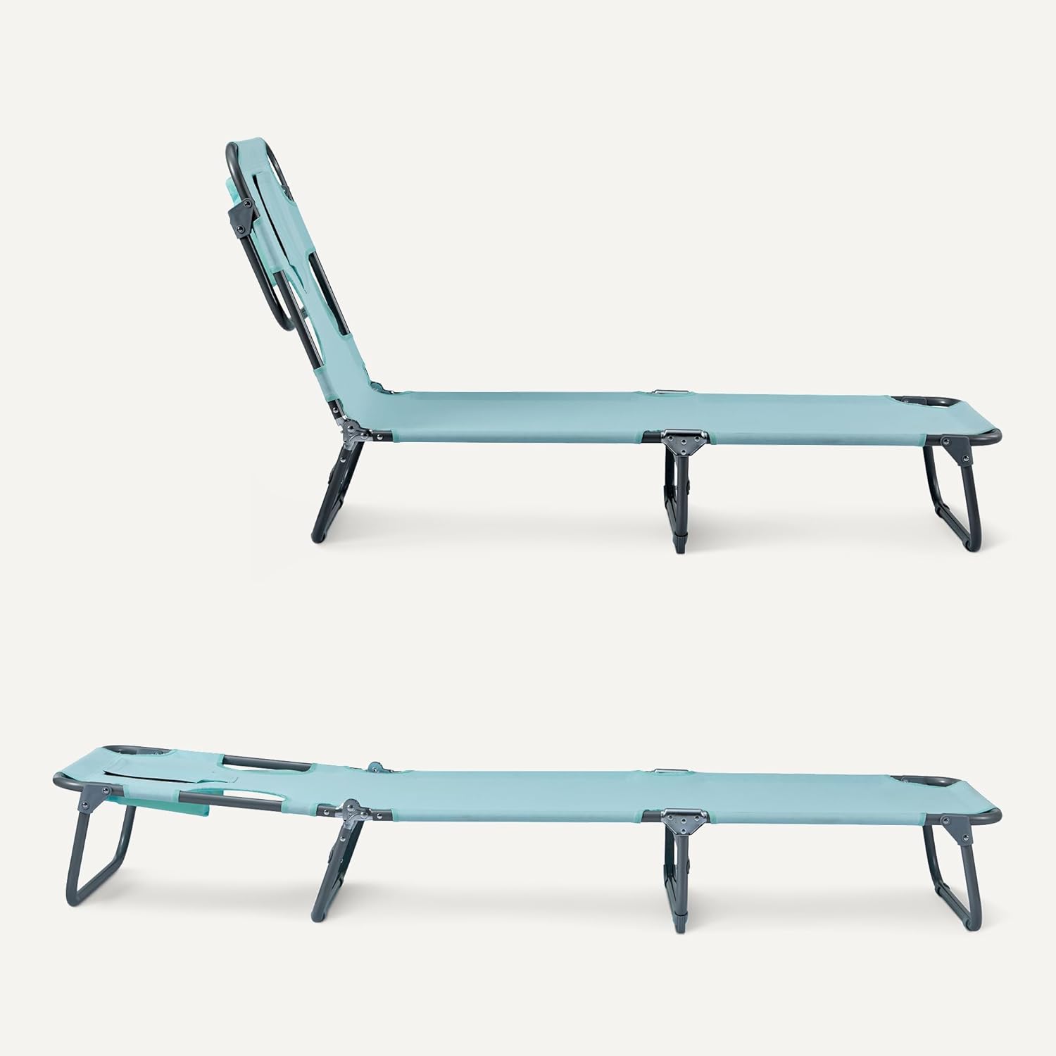 Basics - Poltrona da Esterno Reclinabile Pieghevole, Blu - immagine 4