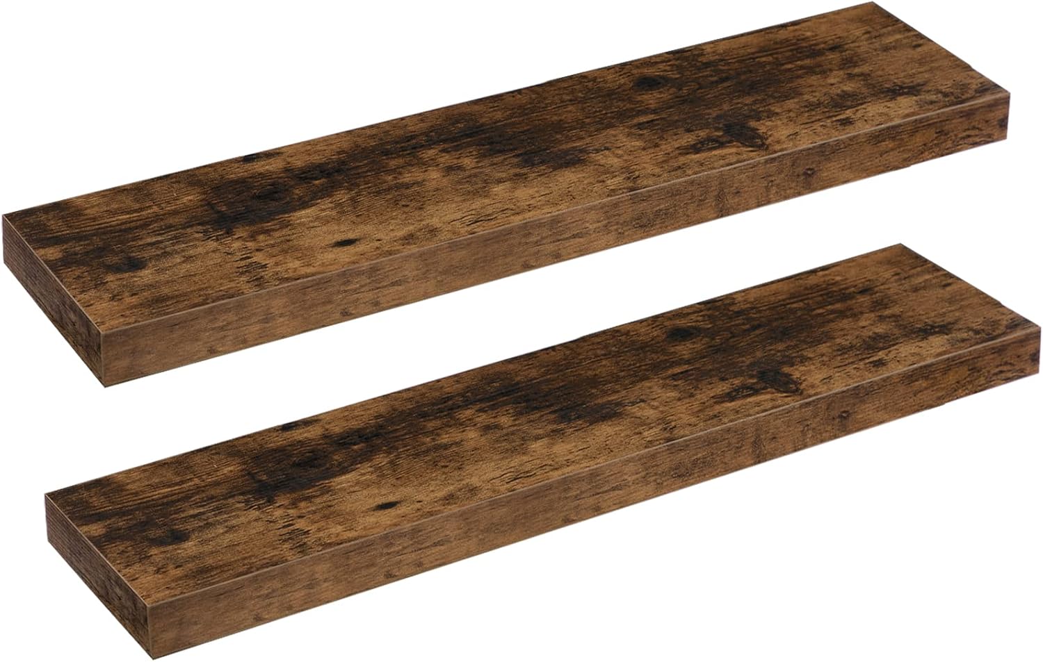 HOOBRO Set 2 Mensole da Muro Sospese 80cm, Marrone Vintage - immagine 1