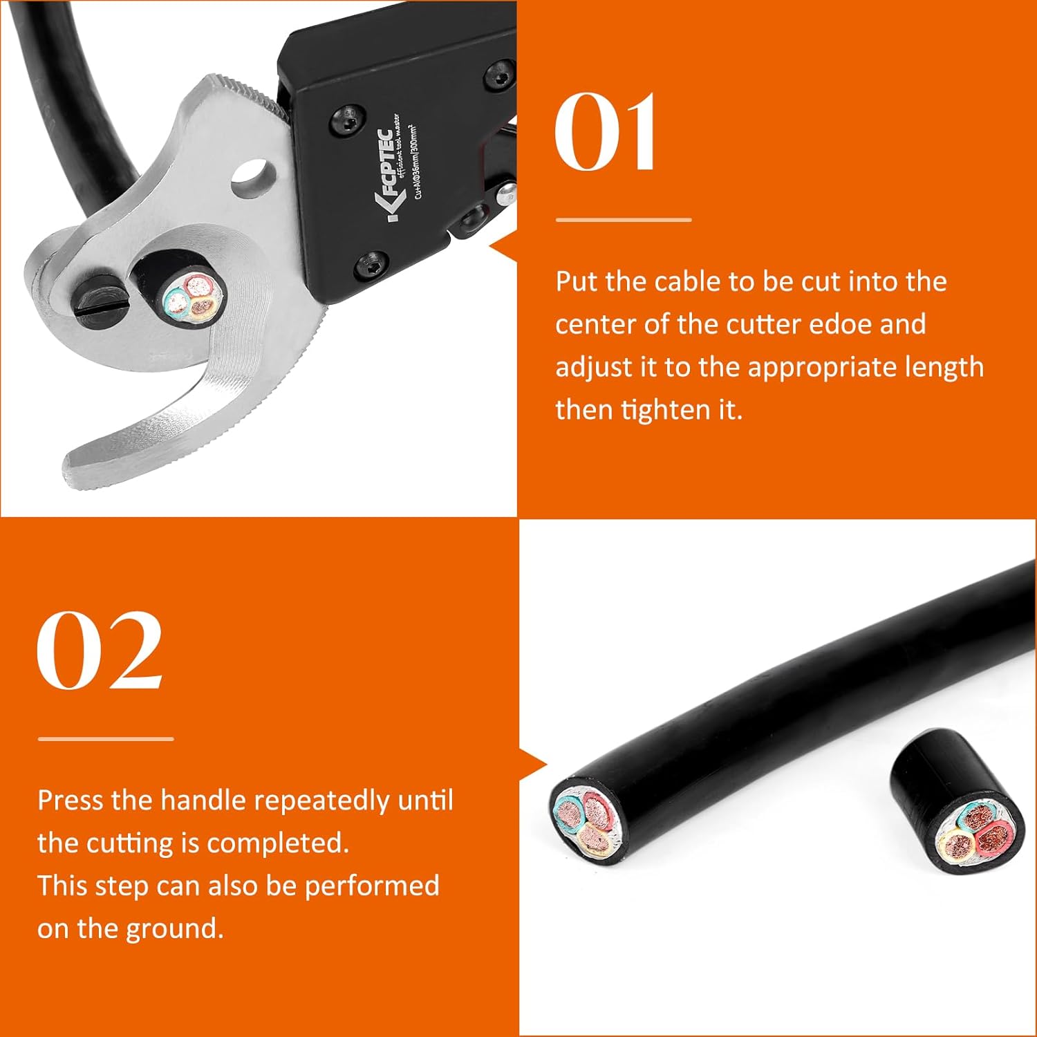 Kf Cptec Tagliacavi a Cricchetto per Alluminio e Rame - immagine 5