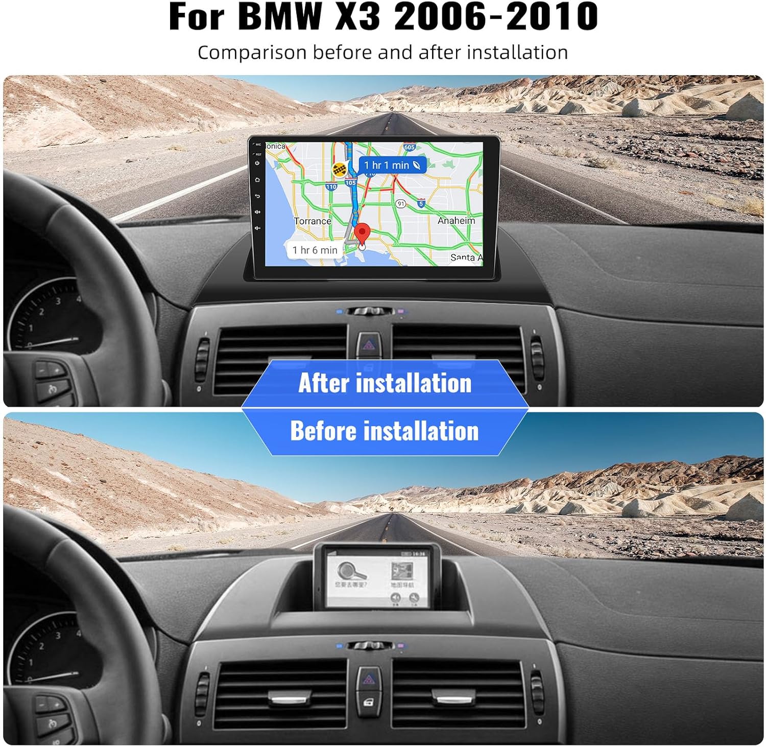 SIXWIN Android 13 Autoradio per BMW X3 E83 (2004-2012) 9" - immagine 2
