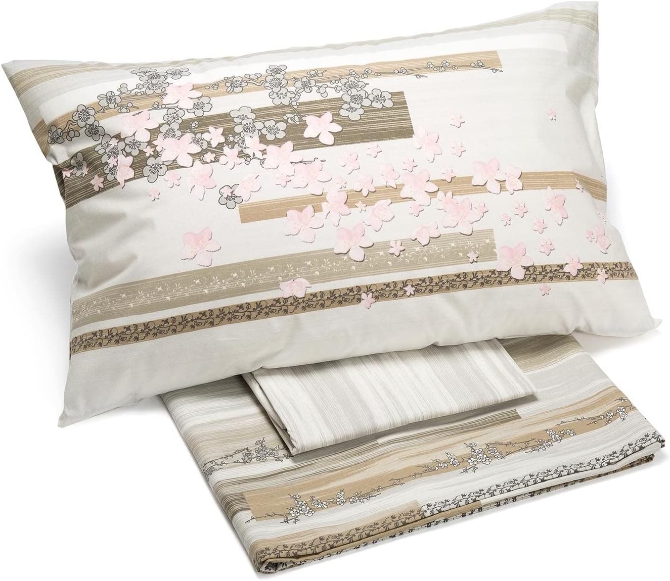 Caleffi Calaluna Completo Lenzuola, Cotone , Tortora, Matrimoniale, 73285 , Caleffi