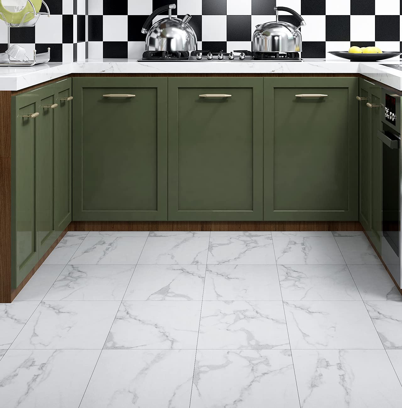 Livelynine 32 Piastrelle Adesive Pavimento PVC 30x30cm Grigio | Velz