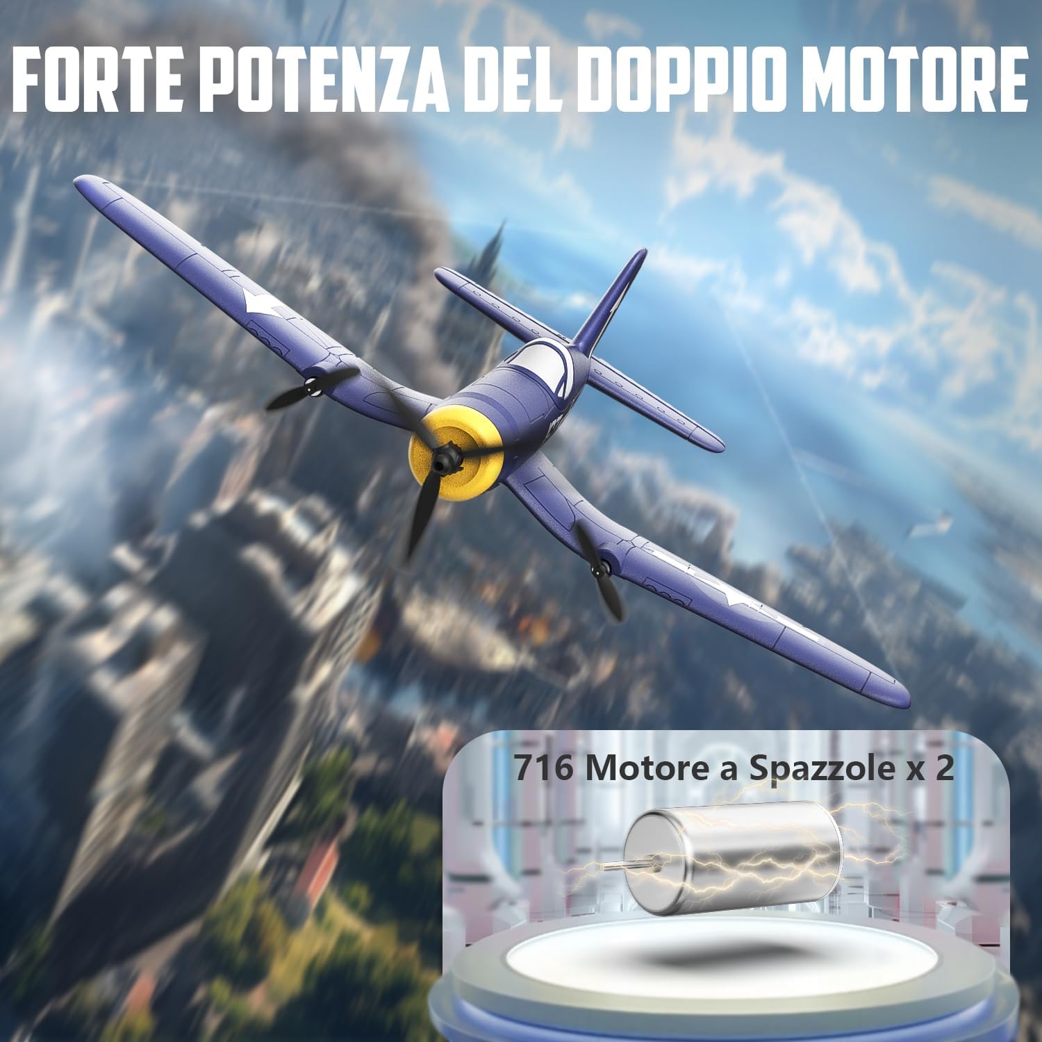 HAWK'S WORK Aereo RC F4U Corsaro 3 Canali - immagine 8