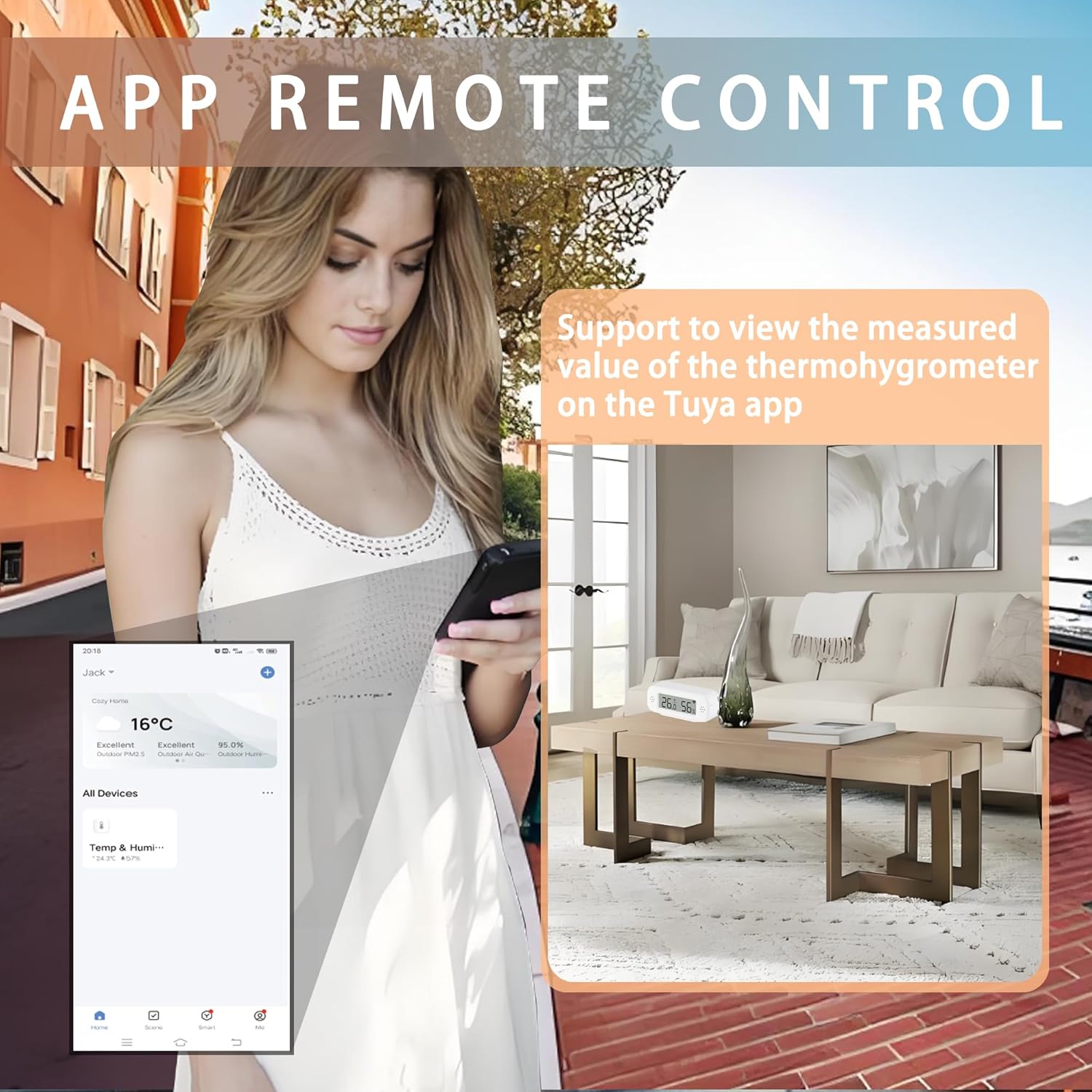 Termometro Digitale Igrometro WiFi Smart (2 Pack) - immagine 2