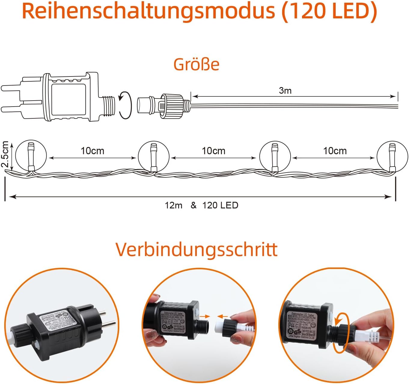 Da Light Catena Luminosa a Sfera 12m, 120 LED - immagine 5