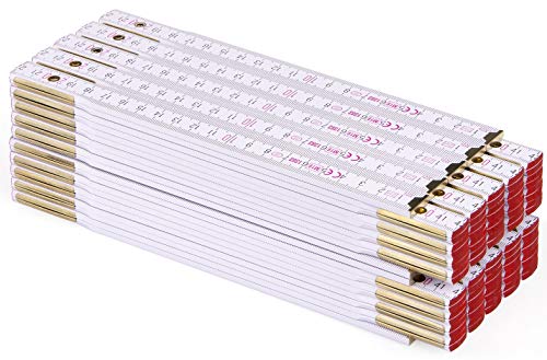 Metrie PERFEKT Holz Zollstock 2m, 10 Pezzi, Bianco