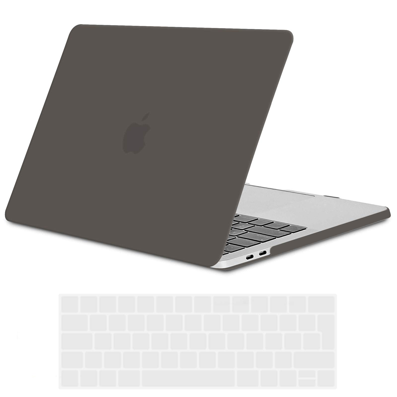 TECOOL Cover compatibile con MacBook Pro 15 Pollici 2019 2018 2017 2016 (A1990 A1707) con Touch Bar, Custodia Rigida Protettiva Sottile in Plastica e Copritastiera UE, Grigio