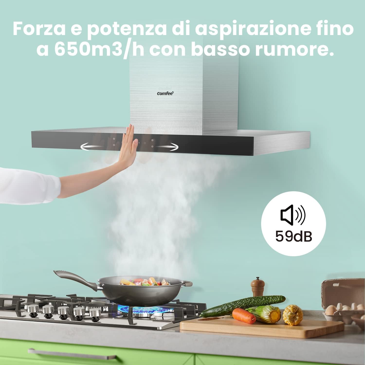 Comfee' Cappa Aspirante 90 cm Classe A+++ - immagine 3