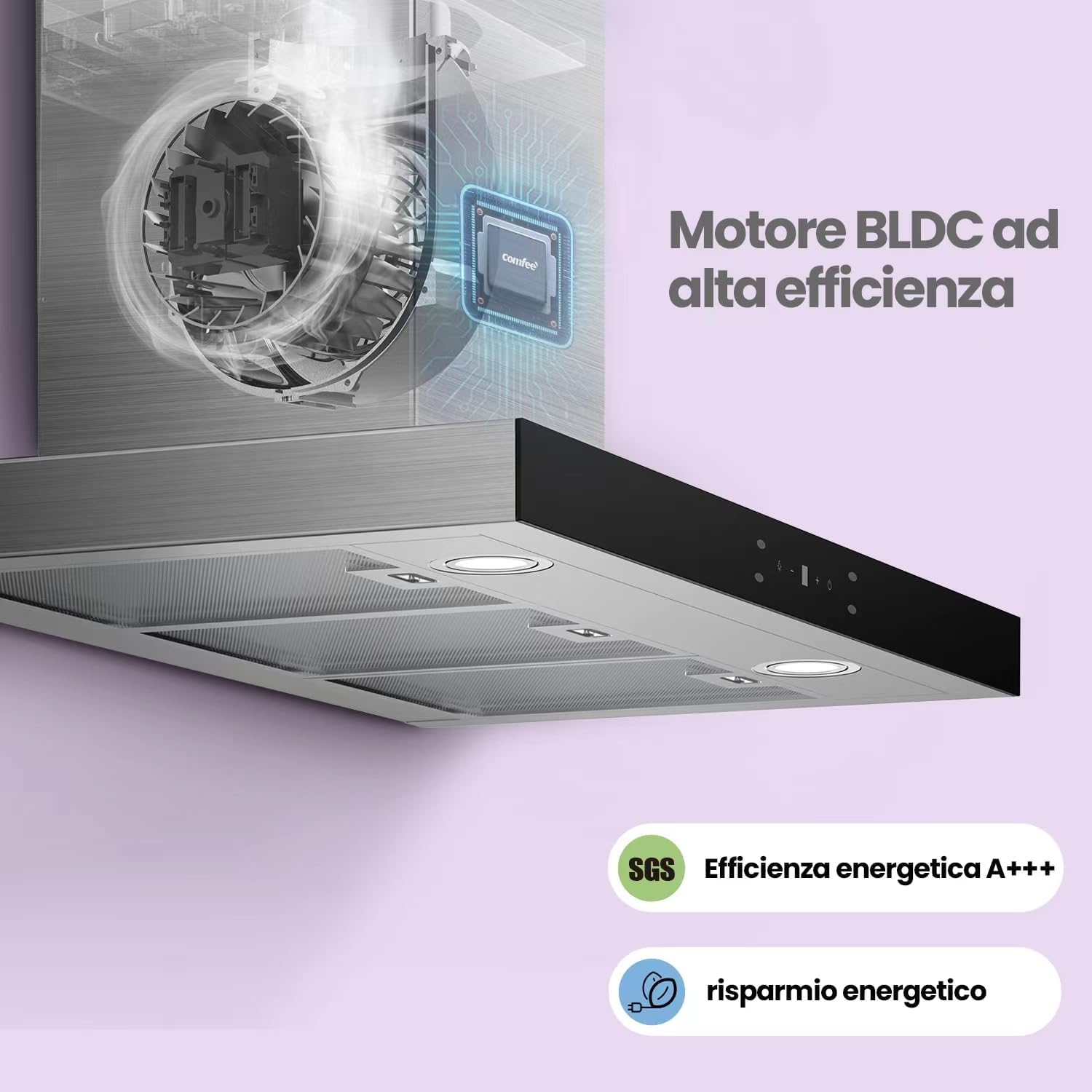 Comfee' Cappa Aspirante 90 cm Classe A+++ - immagine 4